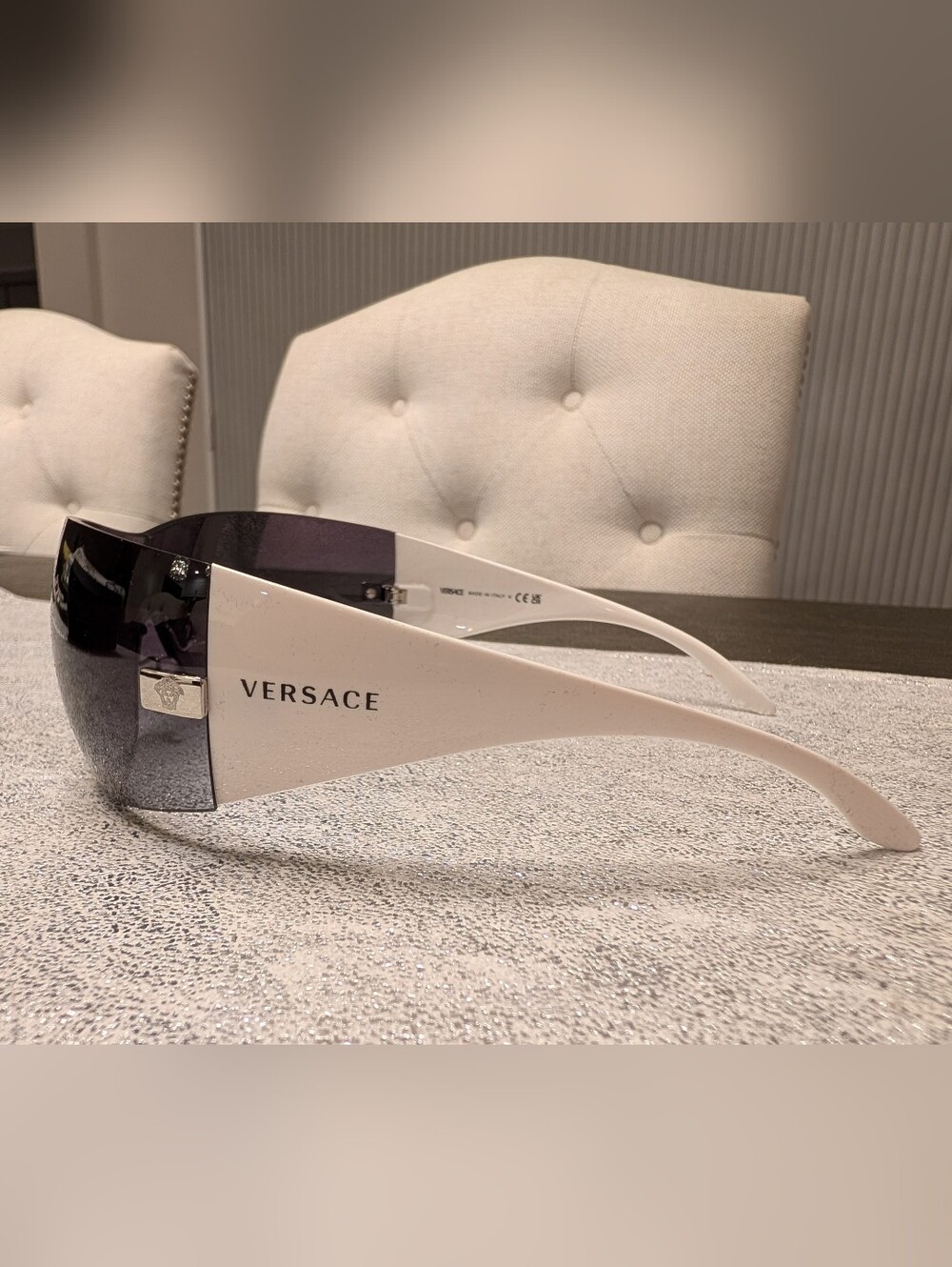Versace 2054 Rimless Shield Sunglasses NWT Full Inclusion With Box - Picture 3 of 16